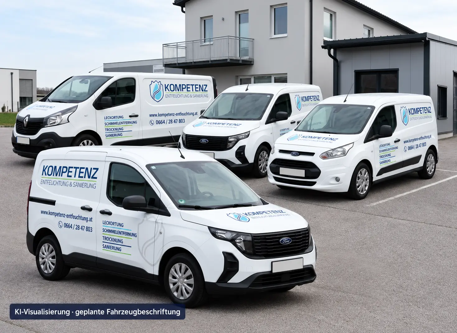 vehicle fleet awaiting branding
